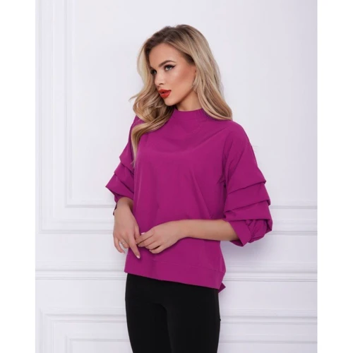 Блуза ISSA PLUS SA-21 52-54 фиолетовая с рукавом 3/4: Сезон Демисезон