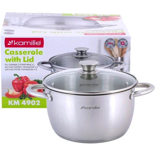 Кастрюля Kamille 3 л 20 см (KM-4902): Объем, л 3
