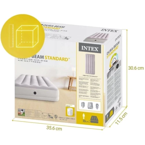 Надувний матрац Надувне велюр-ліжко Intex 99х191х30 см (64177) фото 6