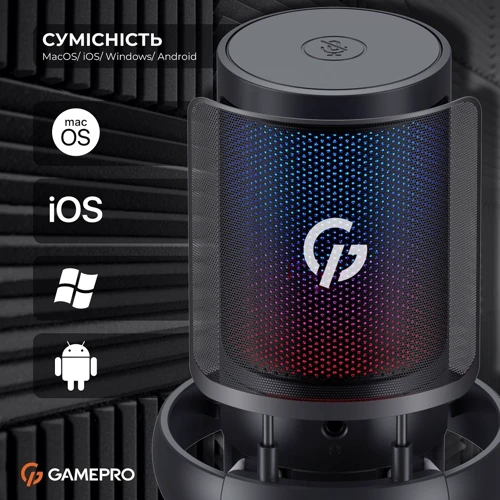 Микрофон Gamepro UGM145B Black: Способ подключения Проводной