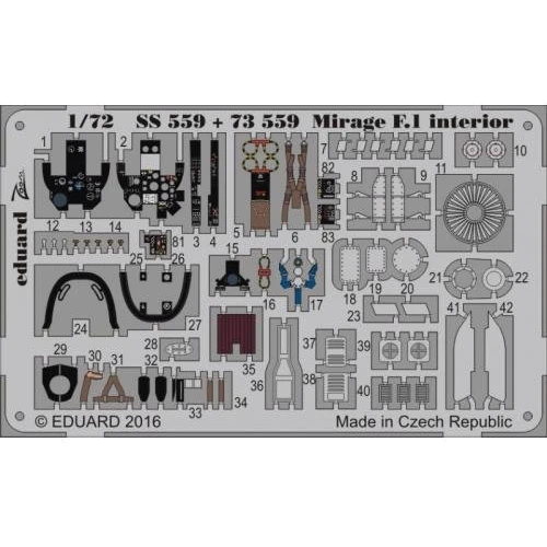 Фототравление Eduard 1/72 Mirage F.1 (Special Hobby) EDU-73559