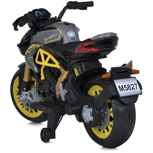 Детский двухколесный электромотоцикл Bambi серо-желтый (M 5827EL-11)
