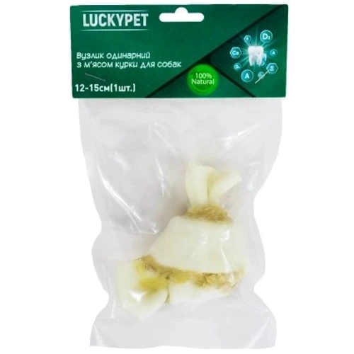 Лакомства Lucky Pet Узелок одинарный №4 со вкусом мяса курицы 12-15 см 1 шт (551115)