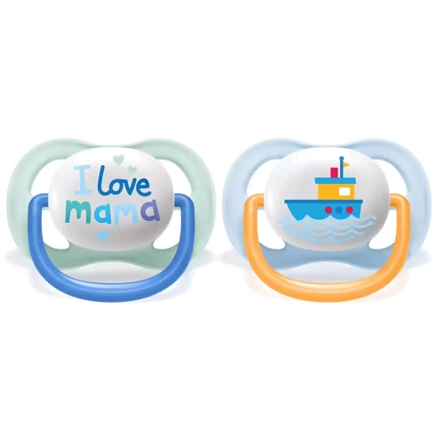 Пустушка ортодонтична Philips AVENT Ultra Air "I love…" для хлопчиків 0-6 міс 2 шт (SCF080/01) фото 5
