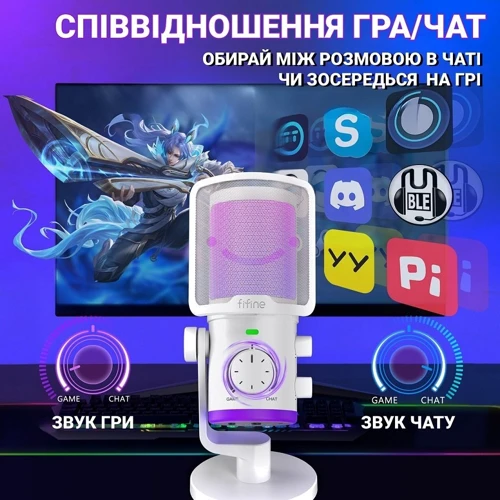 Конденсаторний мікрофон USB Fifine TAM6W White фото 5