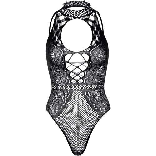 Боди Leg Avenue Net and lace halter OS Black