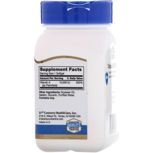 21st Century Vitamin A, 10,000 IU, 110 Softgels: Тип вітамін A