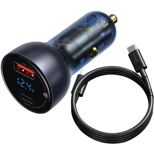 Зарядний пристрій Baseus Car Charger USB + USB-C Particular 65W with USB-C Cable Black (TZCCKX-0G)