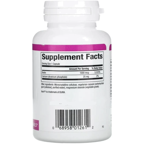 Natural Factors Biotin Биотин 1000 мкг 90 вегетарианских капсул: Тип Витамин B