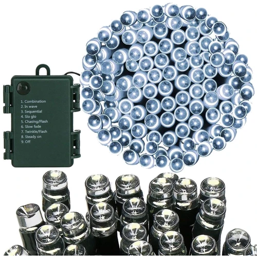 Гірлянда на батарейках Springos 10 м 100 LED CL4031 Cold White: Колір черный