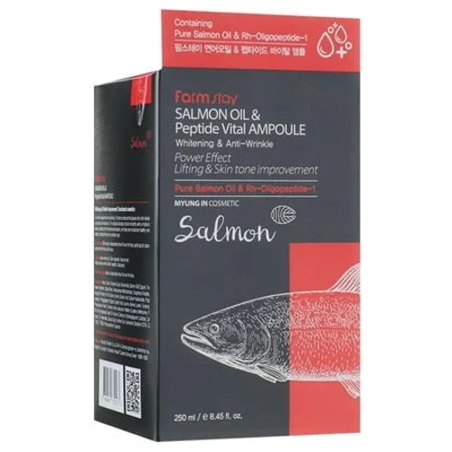 FarmStay Salmon Oil & Peptide Vital Ampoule Антивозрастная сыворотка для лица с маслом лосося и пептидом 250 ml: Пол Унисекс