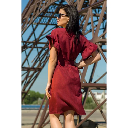 Сукня FLFashion Ліон ЗПП 1136 50 бордове повсякденне до середини стегна: Вид Повсякденні сукні