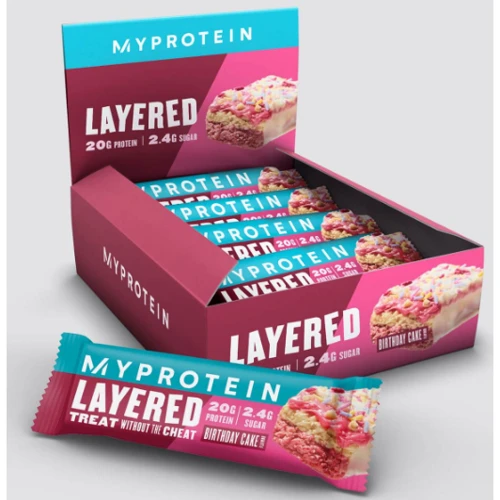 Протеиновый батончик Myprotein Retail Layer Bar 12x60g / 12 servings / Birthday Cake