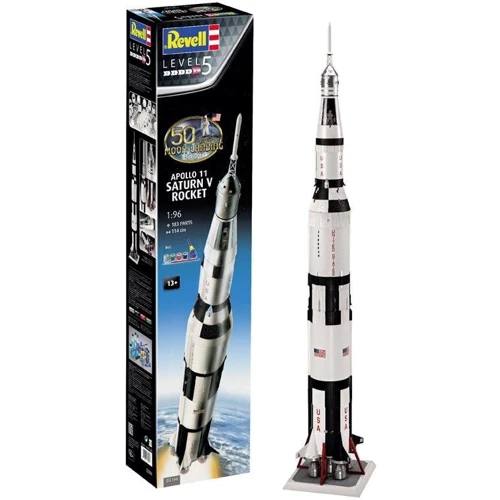 Сборная модель Revell набор Ракета-носитель Сатурн 5 миссии Аполлон 11. К 50-летию высадки на Луну. уровень 5 масштаб 1:96: Тип модели космическая техника