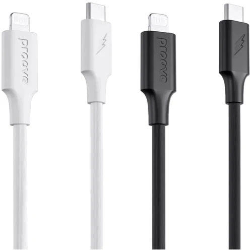 Кабель Proove Cable USB-C to Lightning Striped Silicone 1m White: Тип USB-C - Lightning