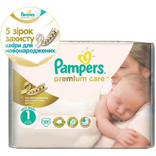 Подгузники Pampers Premium Care Newborn (2-5 кг) Стандарт 33шт (4015400274636)