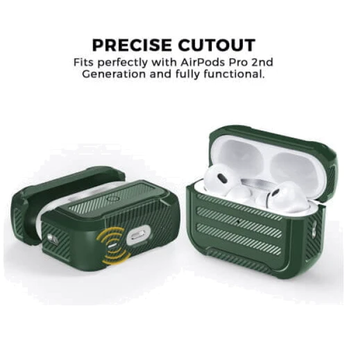 Чехол для наушников AhaStyle Rugged Protective with strap Midnight Green (X003KE4A7N) for AirPods Pro 2 фото 1