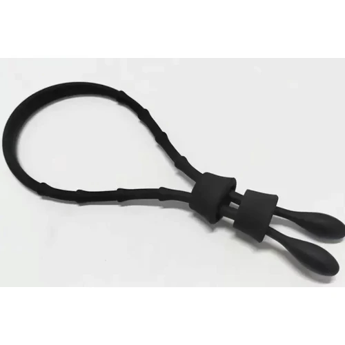 Силіконове ласо на пеніс із двома фіксаторами SKN-LS003 Black