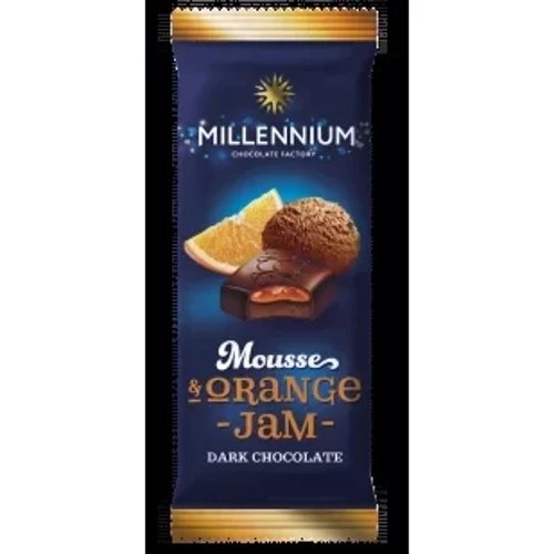 Шоколад Millennium Mousse чорний з мусовою та апельсиновою начинкою 135 г (4820075507725)