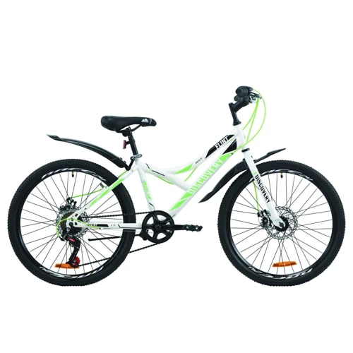 Велосипед ST 24" Discovery FLINT DD с крылом Pl 2020 (бело-зеленый )
