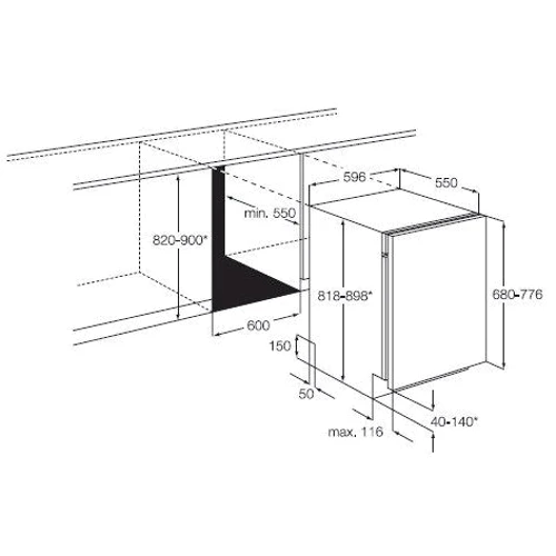 Посудомоечная машина AEG F 55002 VIOP: Размеры 82 x 60 x 55 см