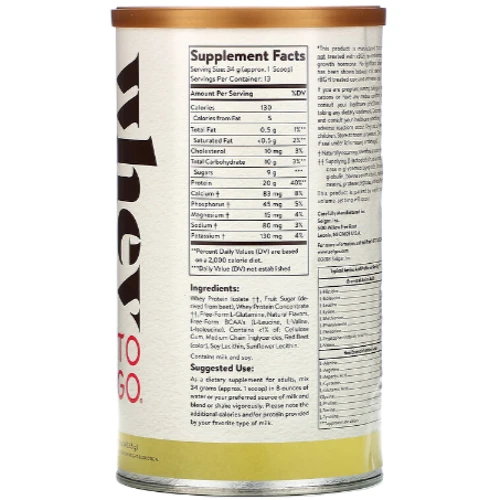 Solgar Whey To Go Солгар порошок сывороточного белка, клубника, 453.5 г: Вид Сывороточные