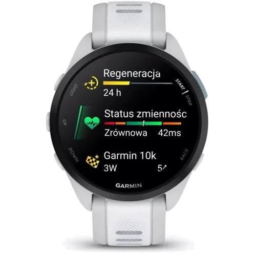 Смарт-часы Garmin Forerunner 165 Mist Grey/Whitestone (010-02863-21): Фитнес-функции Подсчет калорий, Альтиметр, GPS-модуль, Пульсоксиметр, Шагомер, Пульсометр