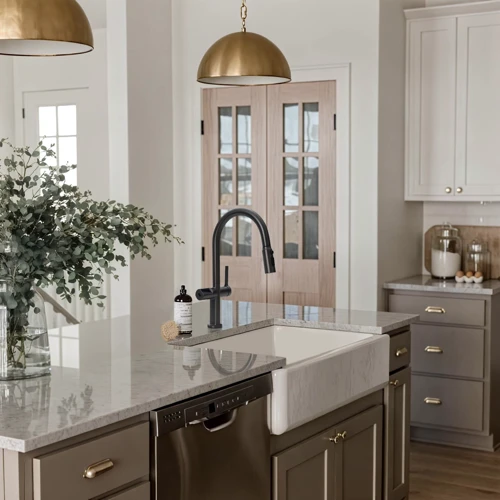 Смеситель для кухни Lefton Automatic Sensor & Pull-Down Kitchen Faucet with Temperature Display-KF2206 Grey: Длина излива, см 26