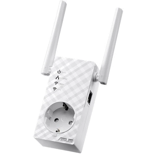 Точка доступу Wi-Fi Asus RP-AC53 (AC750, 1хLAN, розширювач зони Wi-Fi-покриття, 2 зовнішніх антени): Інтерфейс підключення (WAN-порт) 1x10/100 Ethernet