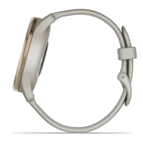 Смарт-часы Garmin Vivomove Trend Cream Gold Stainless Steel Bezel with French Grey Case and Silicone Band (010-02665-02): Материал ремешка силикон