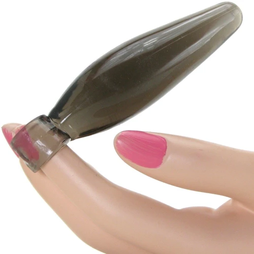 Анальная пробка Bottoms Up Finger Rammers, средняя 10.16x2.54 см, серый