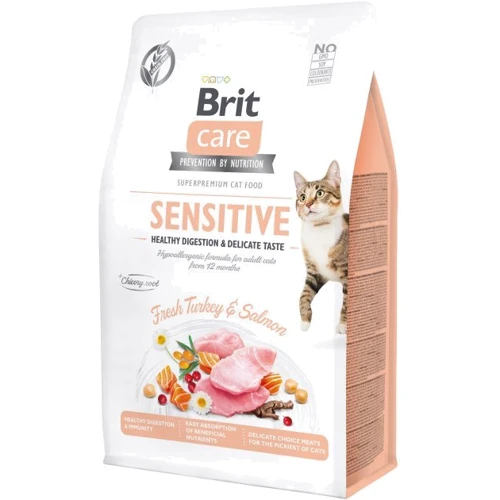 Сухой корм Brit Care Cat GF Sensitive HDigestion & Delicate Taste для привередливых котов 2 кг (8595602540709)
