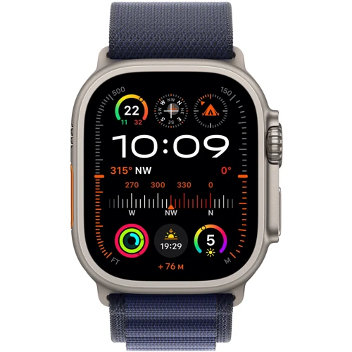 Apple 49mm Navy Alpine Loop - Media - Natural Titanium Finish (MXMY3ZM/A): Сумісність Apple Watch 49mm, Apple Watch 46mm, Apple Watch 45mm, Apple Watch 44mm