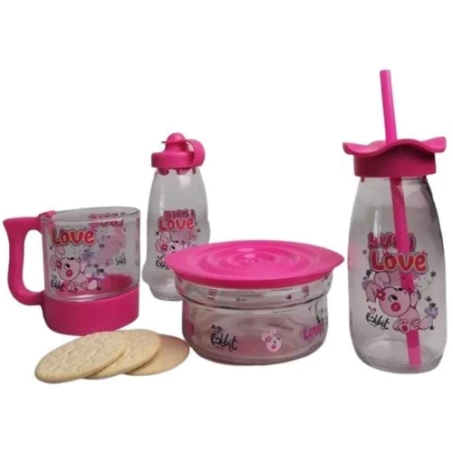 Детский набор посуды Vittora Boby розовый 4 пр. (1 VT-712010): Тип Набор