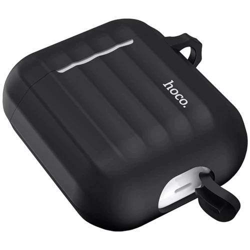 Защитный чехол для наушников Airpods 2 HOCO silicone case black (P) фото 9