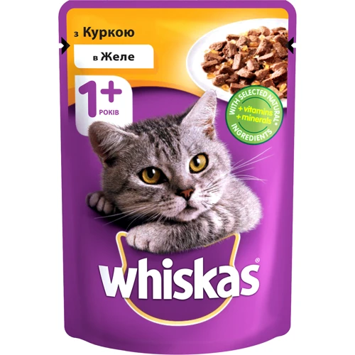 Влажный корм для котов Whiskas с курицей в желе 100г (4770608239671)
