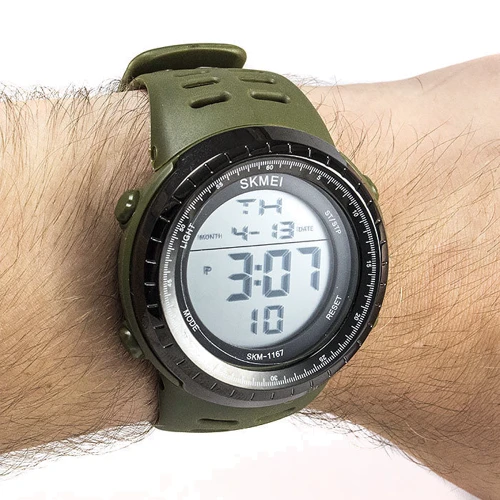 Наручные часы Skmei 1167 Green: Функции Секундомер, Будильник, Подсветка, Дата, День недели