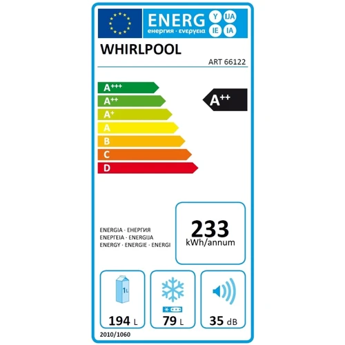 Встраиваемый холодильник Whirlpool ART 66122: Количество компрессоров 1
