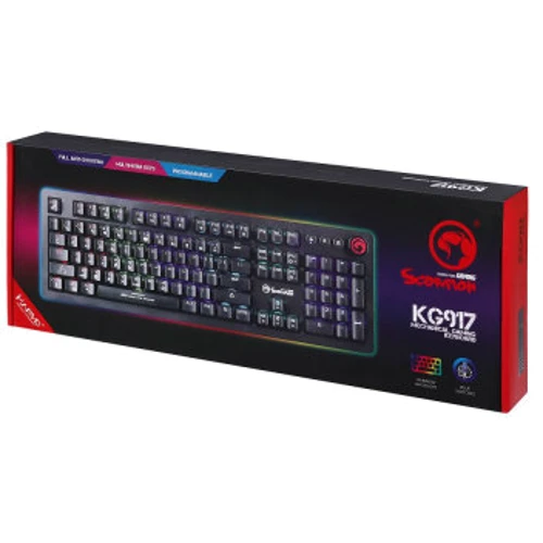 Клавиатура Marvo KG917 Multi-LED Mechanical Blue Switch: Количество клавиш 107