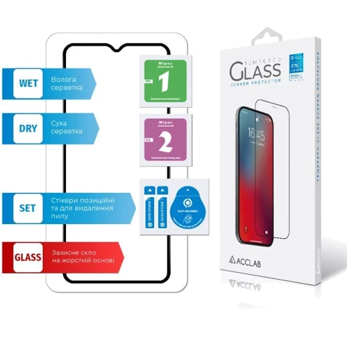 Аксессуар для смартфона ACCLAB Tempered Glass Full Glue Black for VIVO Y21S: Цвет черный