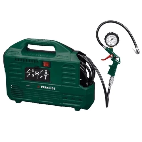 Портативный безмасляный компрессор с манометром Parkside PKZ 180 C3