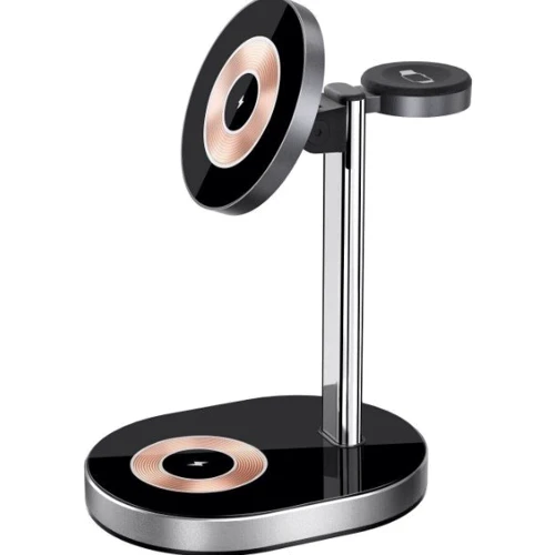 Зарядное устройство WIWU Wireless Charger Stand MagSafe Wi-W003 Black for iPhone 16 I 15 I 14 I 13 I 12 series and Apple Watch: Количество USB-портов нет