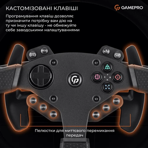 Ігрове кермо GamePro RW070PM з педалями та коробкою передач XBOXONE/PS4/PC (RW070PM)