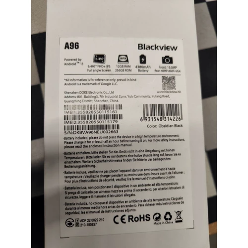 Blackview A96 12/256Gb Obsidian Black (Смартфони)(79010872)Stylus approved фото 12