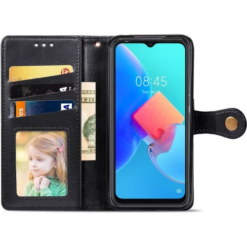 Чохол для телефона Mobile Case GETMAN Gallant Black для TECNO Spark 8C: Матеріал искусcтвенная кожа и термополиуретан