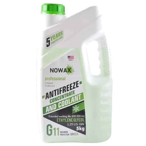Антифриз NOWAX GREEN G11 концентрат (зеленый) 5kg