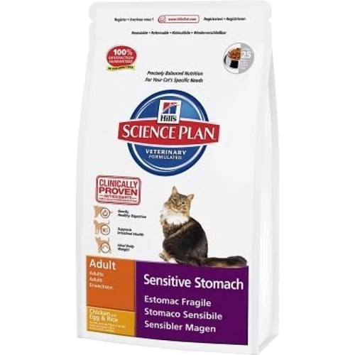 Корм для кішок Hill's Science Plan Feline Adult Sensitive Stomach курка з яйцем і рисом 0.4 кг