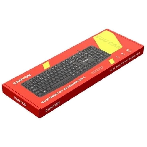Клавіатура Canyon KB-1 Water resistant USB UA Black (CNE-CKEY01)