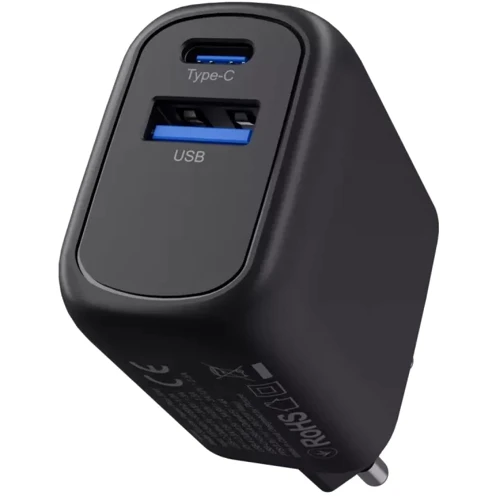 Зарядний пристрій Proove Wall Charger USB-C+USB Silicone Power Plus 30W Black: Особливості Быстрая зарядка, Power Delivery (PD), USB-C