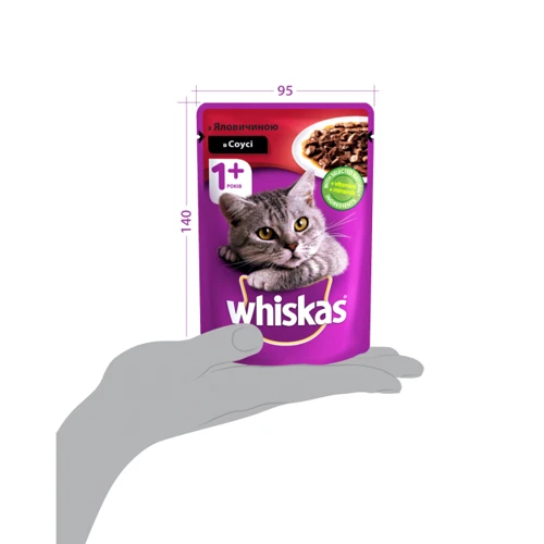 Влажный корм Whiskas для котов с говядиной в соусе 24х100 г (4770608239244): Возраст Взрослые